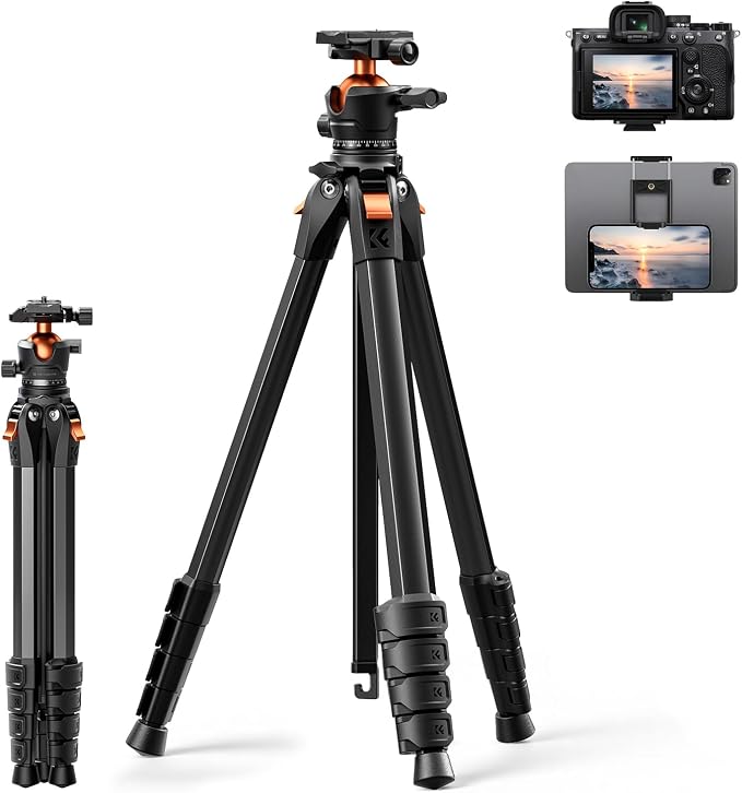 K&F CONCEPT 63" Aluminum Travel Tripod