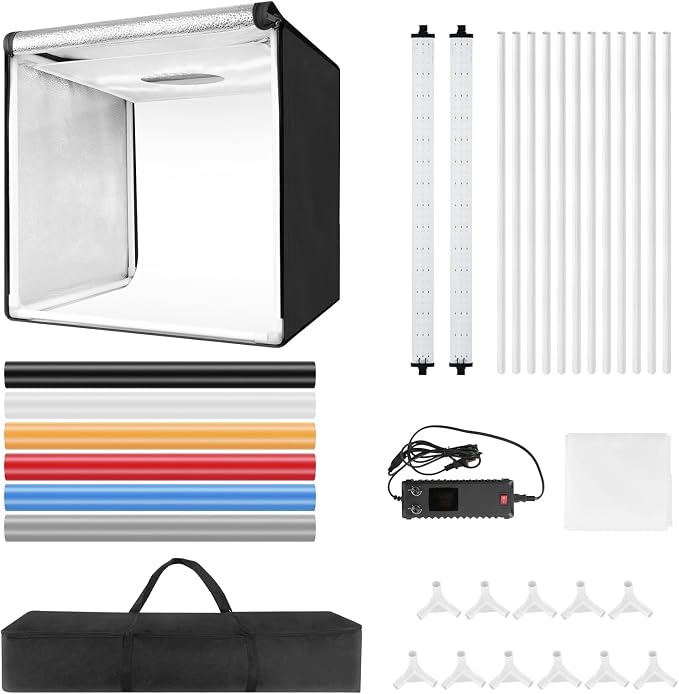 Bi-Color LED Photo Light Box 16x16 inch, 168 Dimmable LEDs Product Photography