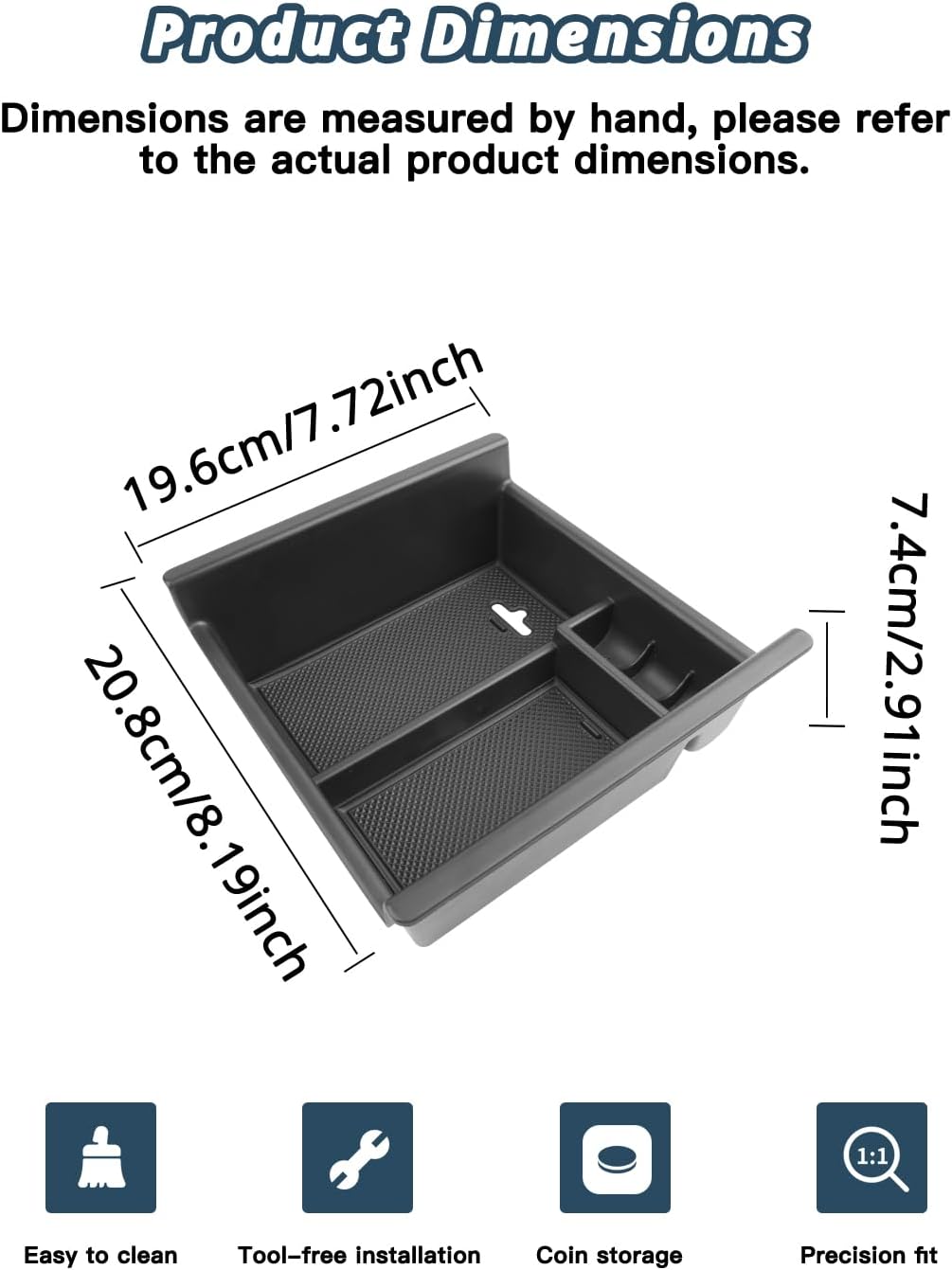 Ruiya 2014-2024 4Runner Console Organizer for Toyota 4Runner 5th Gen Accessories ABS Material Armrest Console Glove Tray Compatible with 2014-2024 Toyota 4Runner