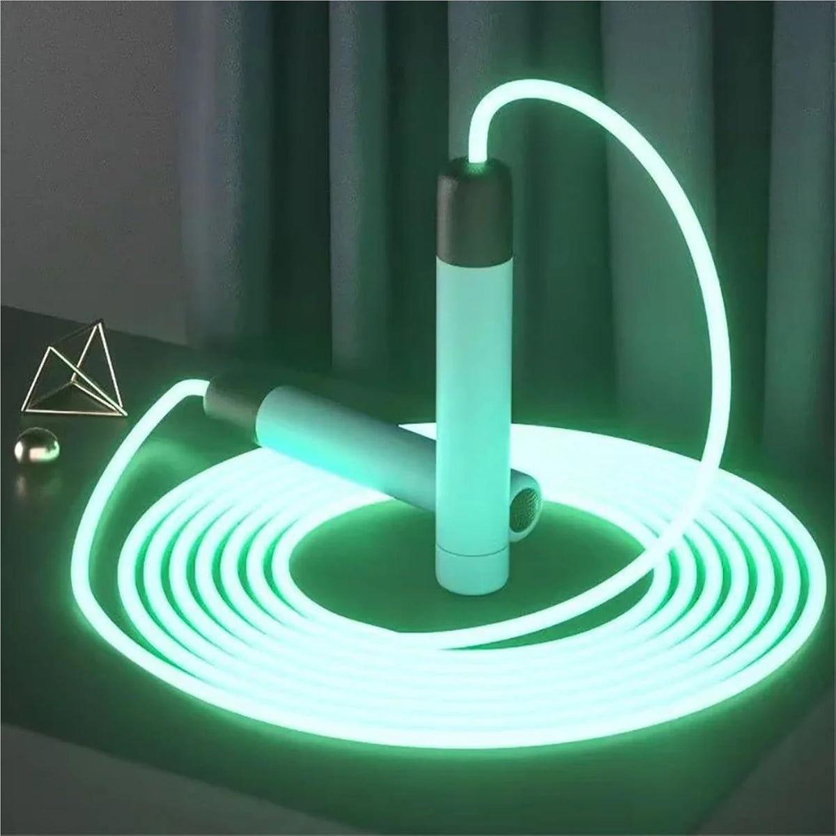 Skiennix LED Night Glow Jump Rope - Adjustable Glowing Skipping Rope for Adults | Portable Fitness Equipment