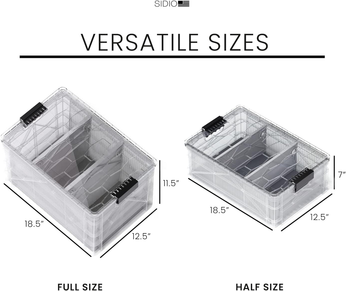 SIDIO Pro Pack, HD Stackable Storage Bins with Lids & Dividers, Aircraft