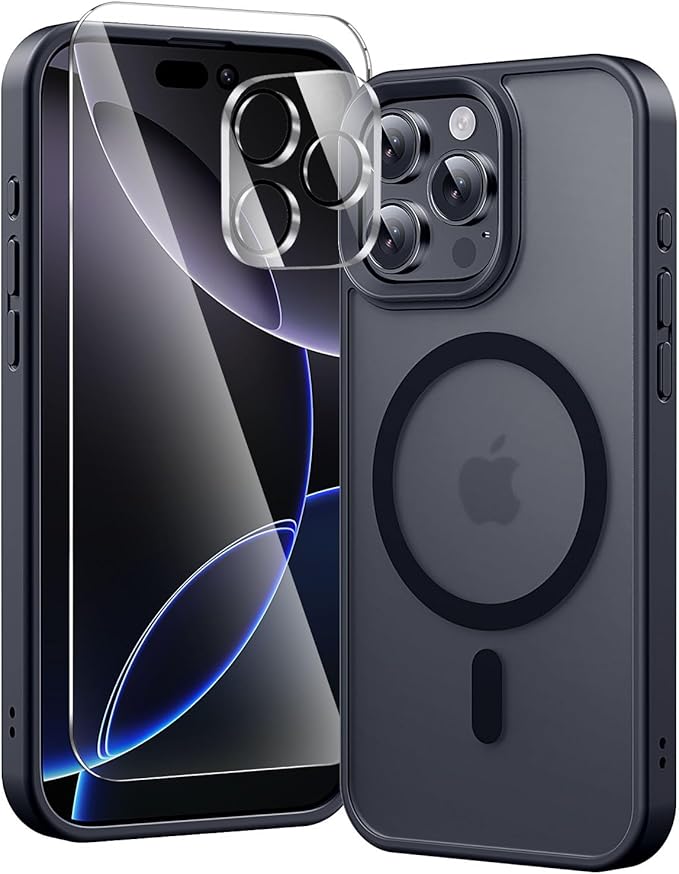 toushion Phone Case for iPhone 16 pro max Matte Black | 3 in 1,