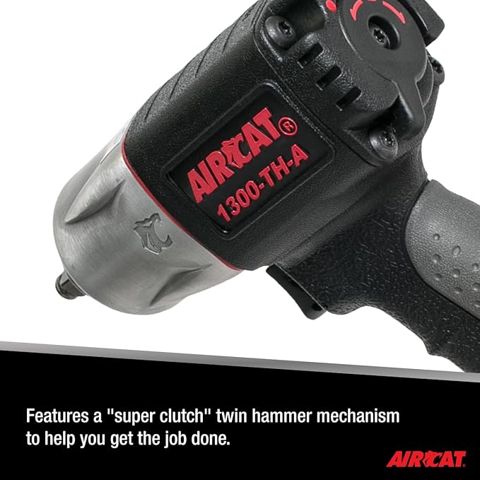 AIRCAT Pneumatic Tools 1300-TH-A: 3/8-Inch Composite Impact Wrench 600 ft-lbs of Torque