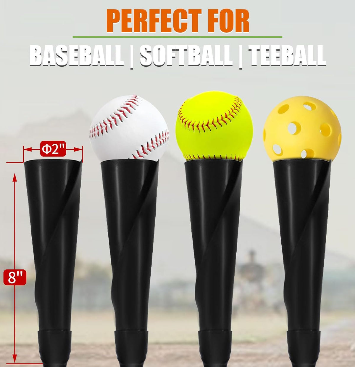 TARUMG Portable Baseball Batting Tee - Adjustable Height 25-47 Inches | Heavy-Duty Design for All Ages