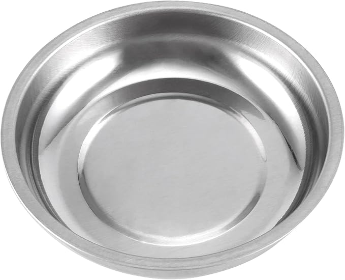 FUNSUEI 10 Packs 6 Inches Magnetic Tray, Stainless Steel Magnetic Bowl, Round Magnetic Parts Tray for Pins, Screws, Bolts, Nuts, Small Parts