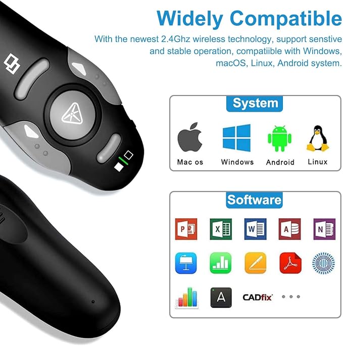 VOVIGGOL USB/Type-C 2 in 1 Presentation Clicker