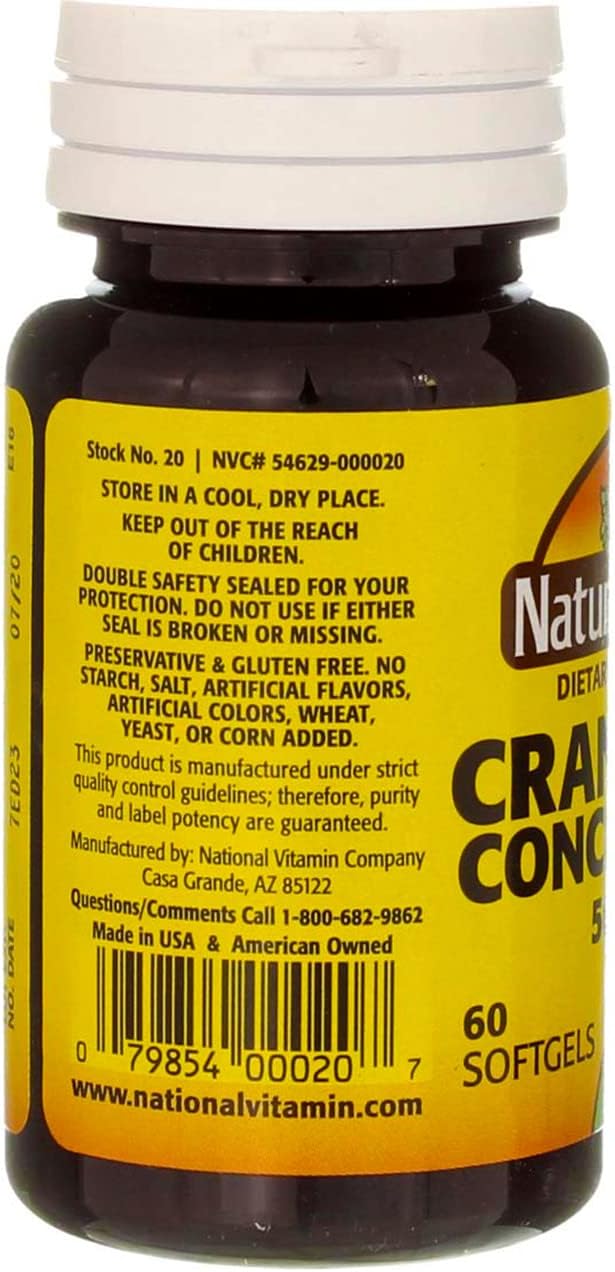 Nature's Blend Cranberry Concentrate 500 mg Soft Gels - 60 ct, Pack of 2