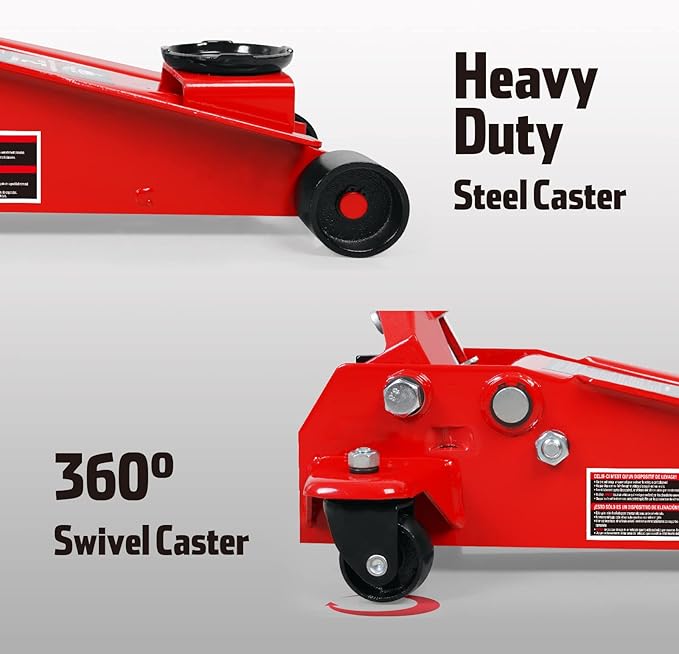 Jack Boss Floor Jack 3 Ton Capacity Fast Lift Service Jack Steel Heavy Duty Hydraulic Car Jack