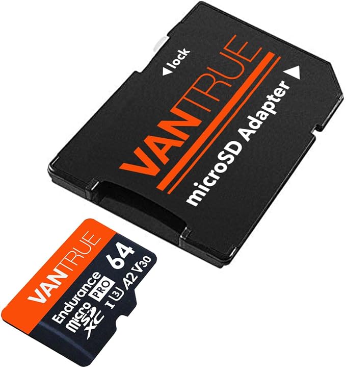 Vantrue 64GB microSD Card with Adapter, U3 UHS-I High Speed SD Card