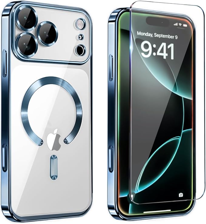 Magnetic Glossy Case for iPhone 17 Pro, iPhone 17Pro Phone Case Slim Clear