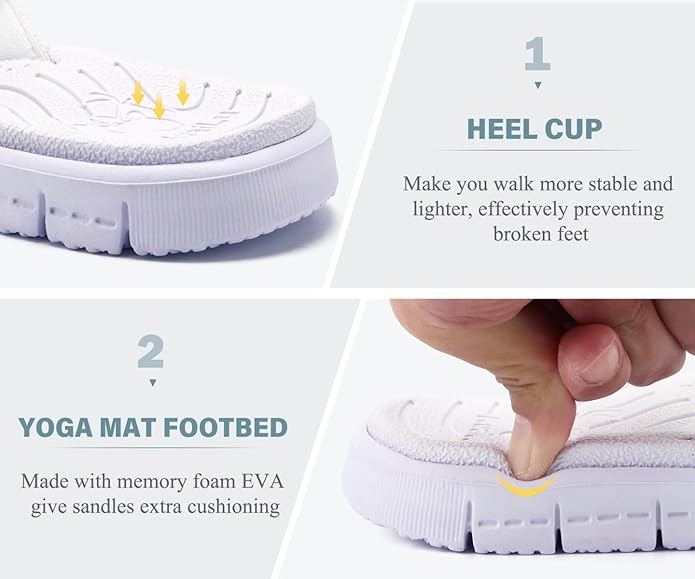 KuaiLu Comfortable Flip Flops for Women with Arch Support Summer Beach Walking Thong Sandals Slip On Indoor Outdoor