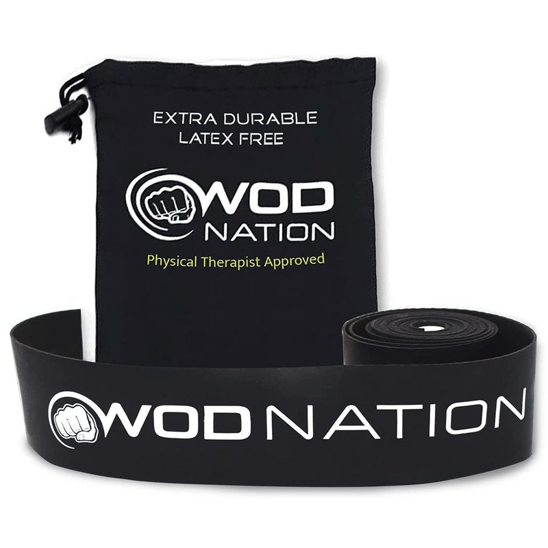 WOD Nation Floss Bands - 1 Pack Heavy, Black - Compression Band & Compression Floss for Recovery & Mobility - Muscle Wrap & Stretch Exercise Equipment