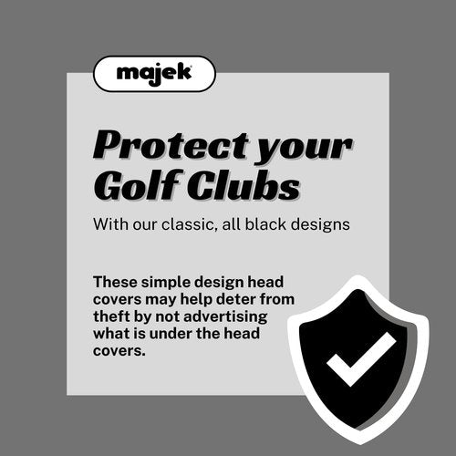 Black Golf Zipper Head Covers Driver 1 3 5 7 9 X Fairway Woods Headcovers Metal Neoprene Traditional Plain Protective Covers Fits All Fairway Clubs