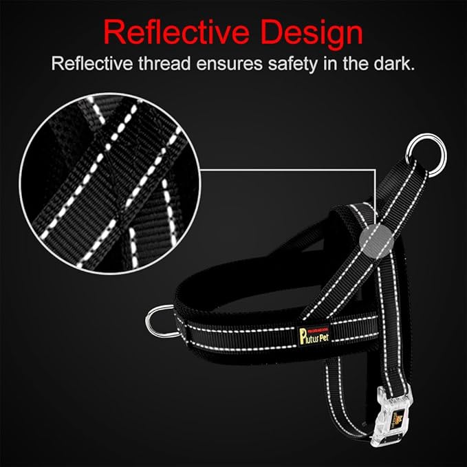 Plutus Pet No Pull Dog Harness with Breathable Mesh Padded, Adjustable Reflective Escape Proof Dog Harness, Quick Fit Dog Vest Harness for Small Medium Large Dogs(XL, Gray)