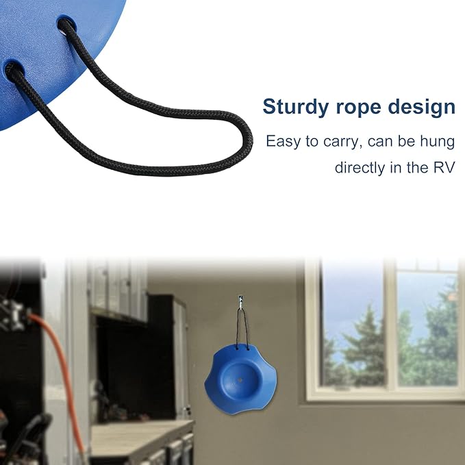 Visible Blue Trailer Stopper Tongue Jack Wheel Dock Chock Stabilizer Prevents Trailer Jack Wheels from Sinking into Sand Grass Mud Supports 4400lbs - Easy to Position w Rope Handle