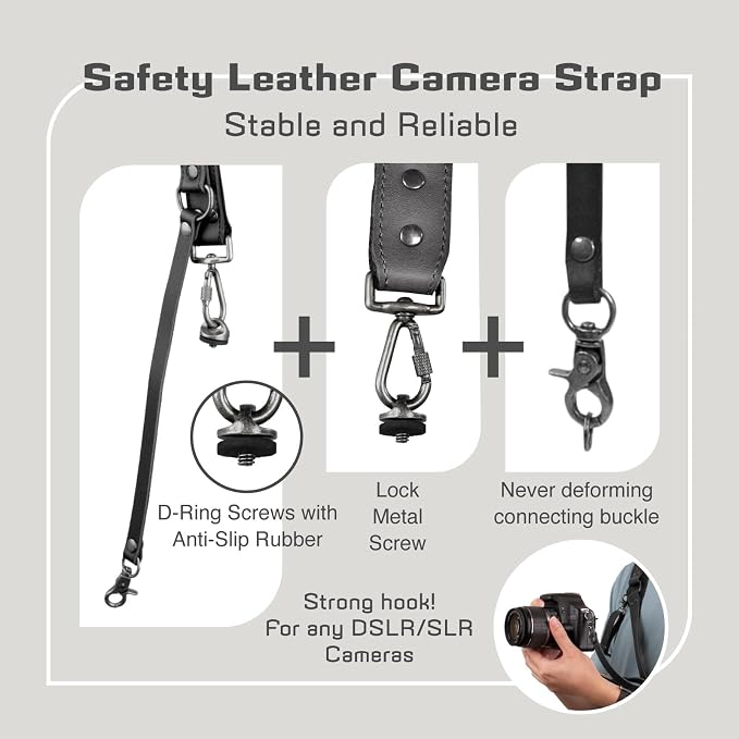 Leather Camera Harness for 1 Camera, Single Camera Strap for Photographers