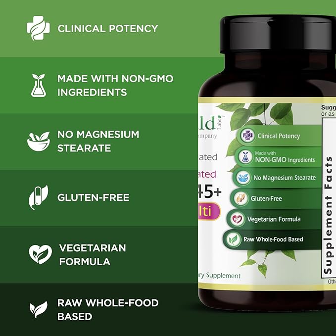 EMERALD LABS Women's 45+ 1-Daily Multi - Complete Multivitamin for Comprehensive Support, Bone & Heart Health* - Designed for Women 45+ - Gluten-Free & Vegetarian - 30 Vegetable Capsules