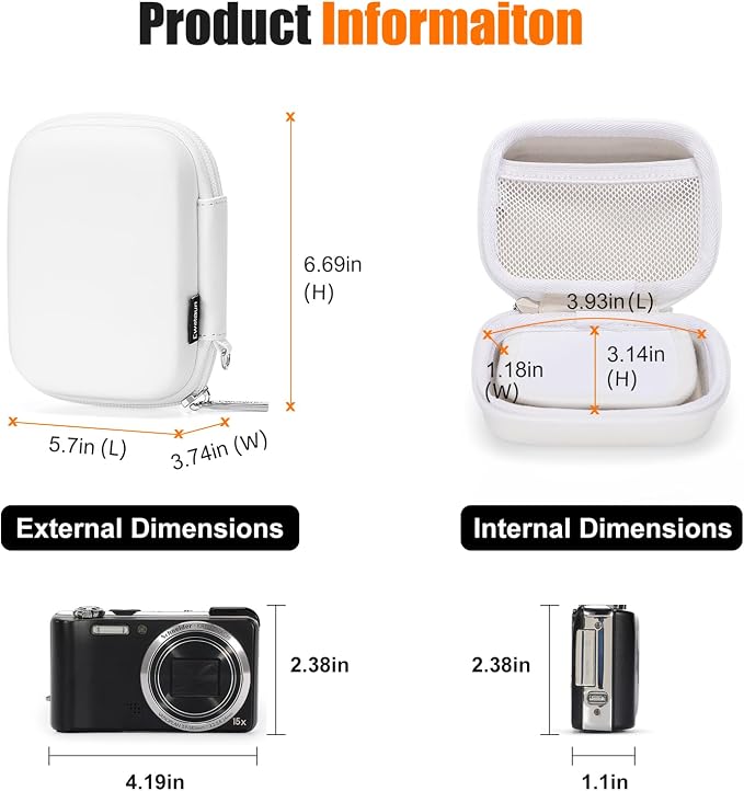 Cwatcun Digital Camera Case, Small Carrying Camera Pouch