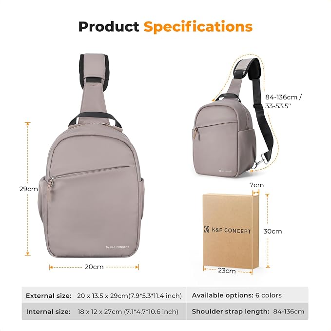 K&F CONCEPT Small Camera Bag for Photographer, Camera Sling Crossbody bag for