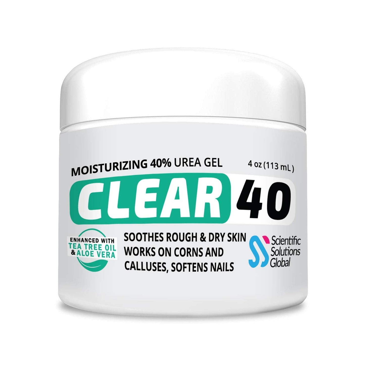 Clear 40 Urea Cream 40 Percent For Feet Maximum Strength (4Oz) | Softens Cracked Heels & Dry Skin Urea Cream 40 Percent - Tea Tr