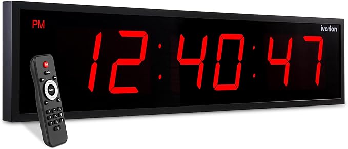 Ivation Huge Oversized 60" Large Digital LED Clock | Big Digital Clock