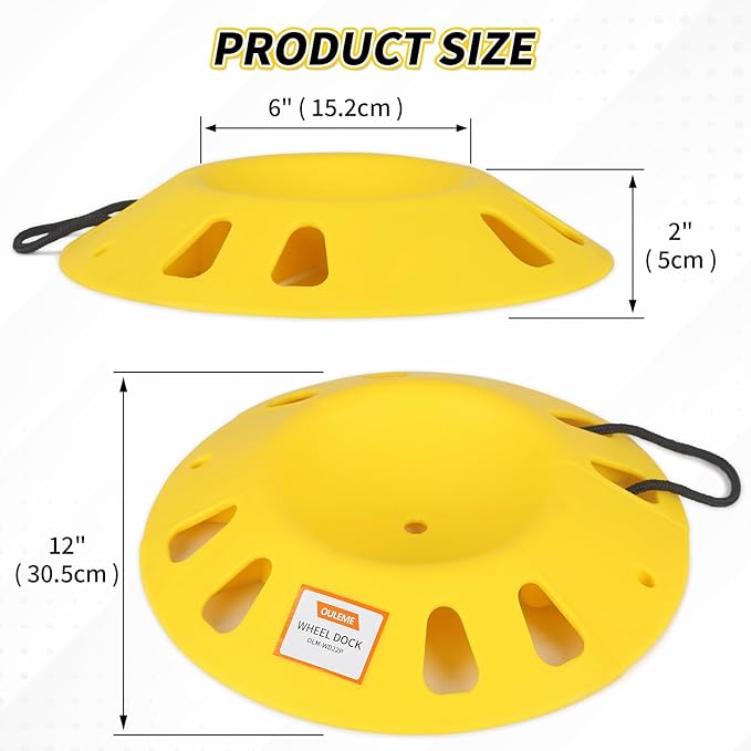 OULEME Trailer Jack Wheel Dock, Tongue Jack Wheel Chock for Trailer Boat Camper RV, Caster Stopper for Single 6'' 8'' and Dual 6'', with Rope Handle