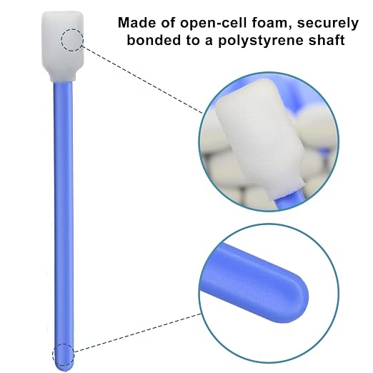 Wellgler's Foam Cleaning Swabs, Lint Free Foam Tip Swabs Kit,