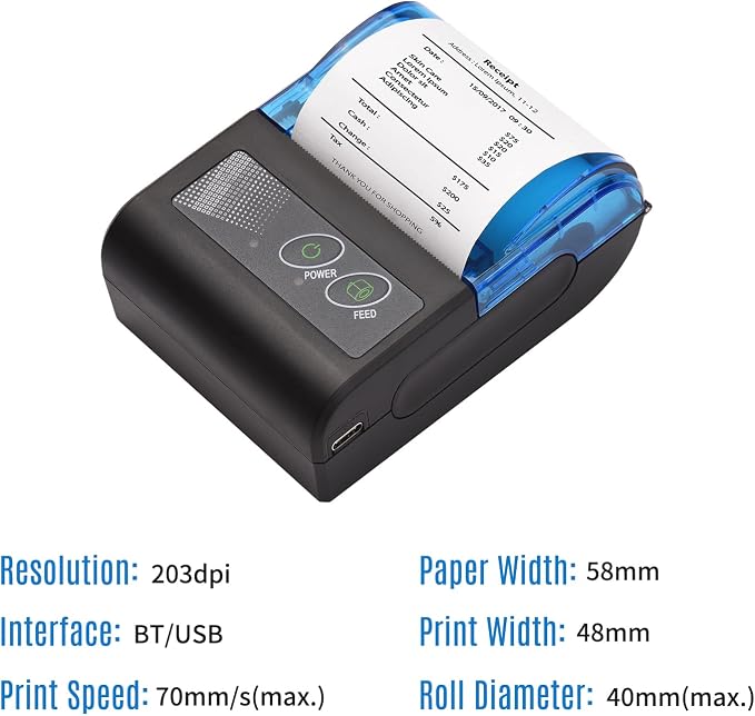 Receipt Printer, Sunydog Portable Mini Thermal Receipt Printers USB Receipt