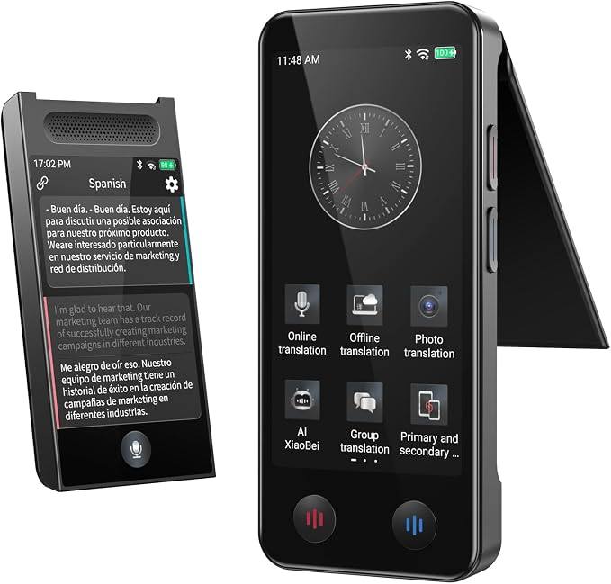 Language Translator Device, Upgraded Detachable Dual Screen AI Translator