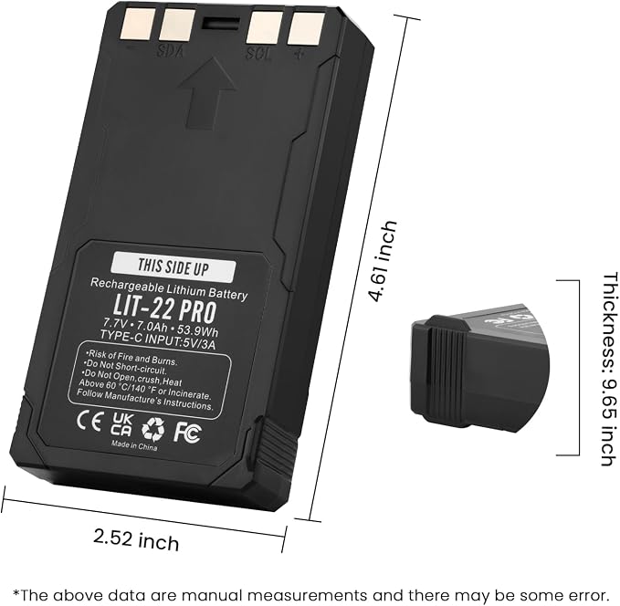 ANTIEE 2 Pack 7000mAh LIT-22 Pro Battery Replacement