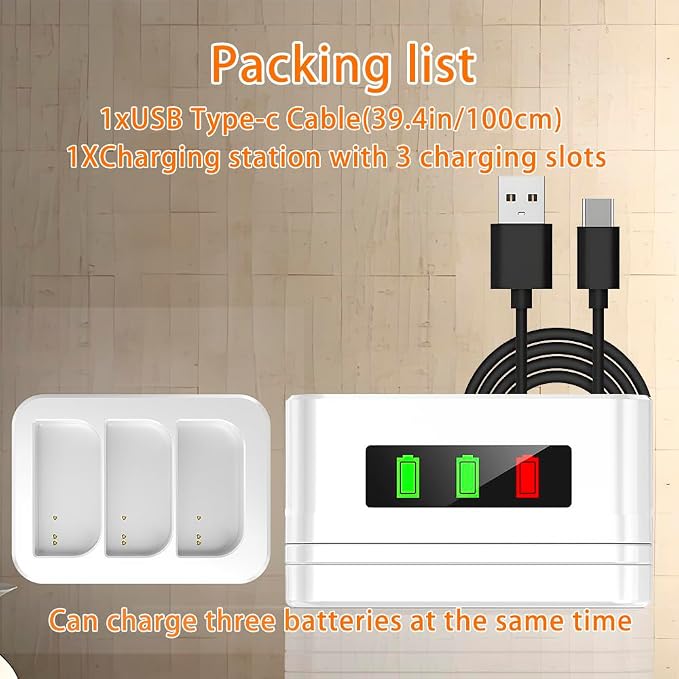 3-Slot Battery Charging Station/Battery Charger/Charging case,