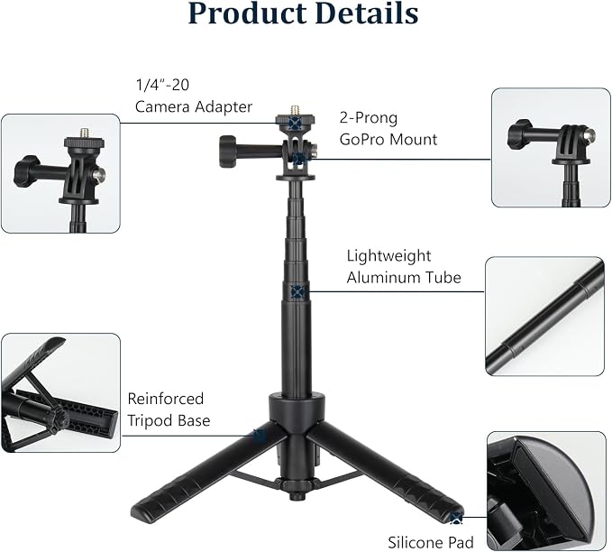 HSU Tripod Stand + Selfie Stick Pole