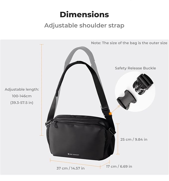 K&F CONCEPT Camera Sling Bag Crossbody Bag Waterproof Camera Shoulder Backpack