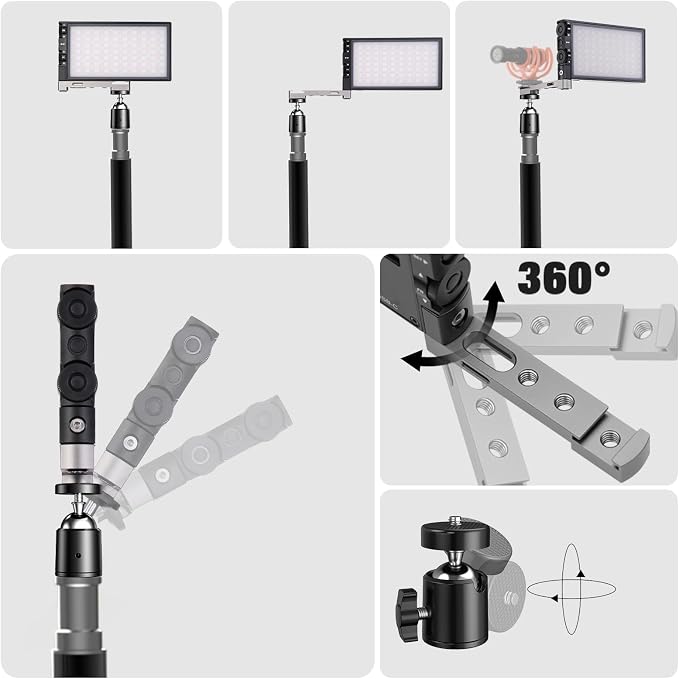 Pixel G1s RGB Video Light with APP Control, 12W 210 Minutes Rechargeable