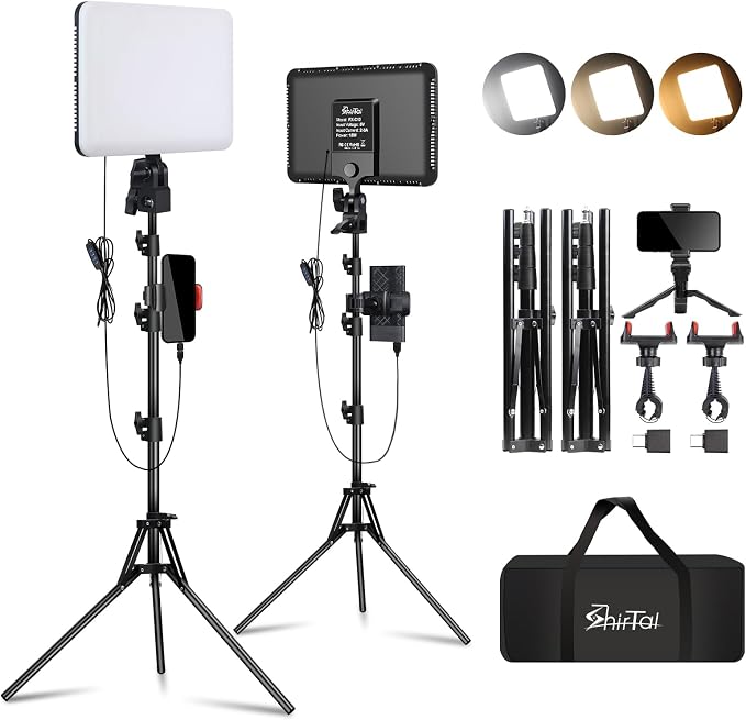 12" LED Video Light Kit, Streaming Lighting