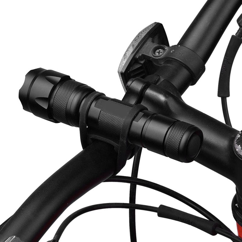 Socobeta 5PCS Universal Cycling Light Clip Mount Holder Cycling Bike Silicone Elastic Rubber Strap Bandage Tie Flashlight Holder