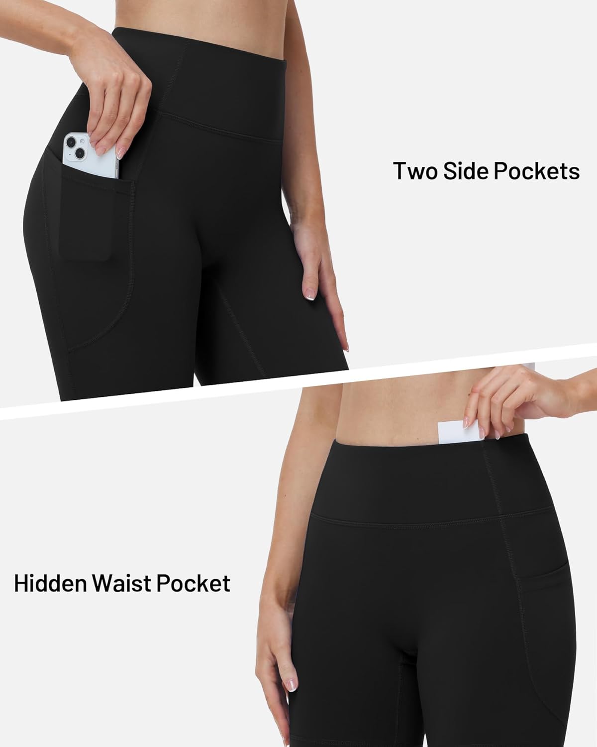 Runhit Women's High Waist Biker Shorts - No Front Seam, Tummy Control, 4"/6"/8" Sizes, Perfect for Yoga & Gym