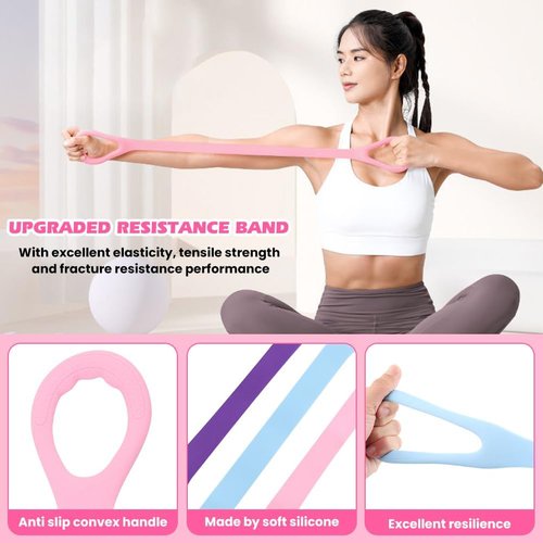 Figure 8 Fitness Resistance Bands - 3-Piece Set for Arm, Back & Shoulder Workouts | Elastic Exercise Ropes
