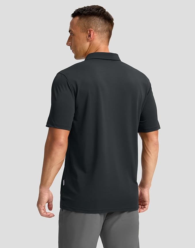 Men's Golf Shirts Dry Fit Moisture Wicking Performance Short Sleeve Collared Polo Shirts for Casual Athletic Business