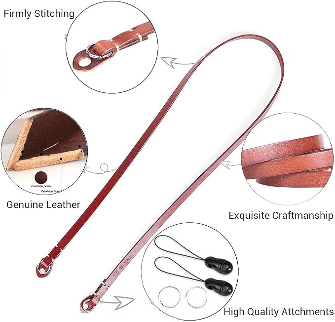 Genuine Leather Camera Neck Shoulder Strap Compatible