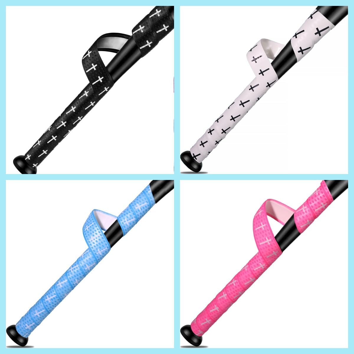 Skiennix Cross Baseball Bat Grip Tapes - Non-Slip Softball Grip | 1.5mm Precut & Full Size Options