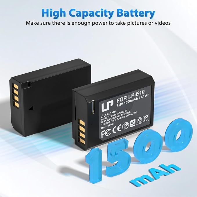 LP LP-E10 Battery 2-Pack 1500mAh USB-C Fast Charging