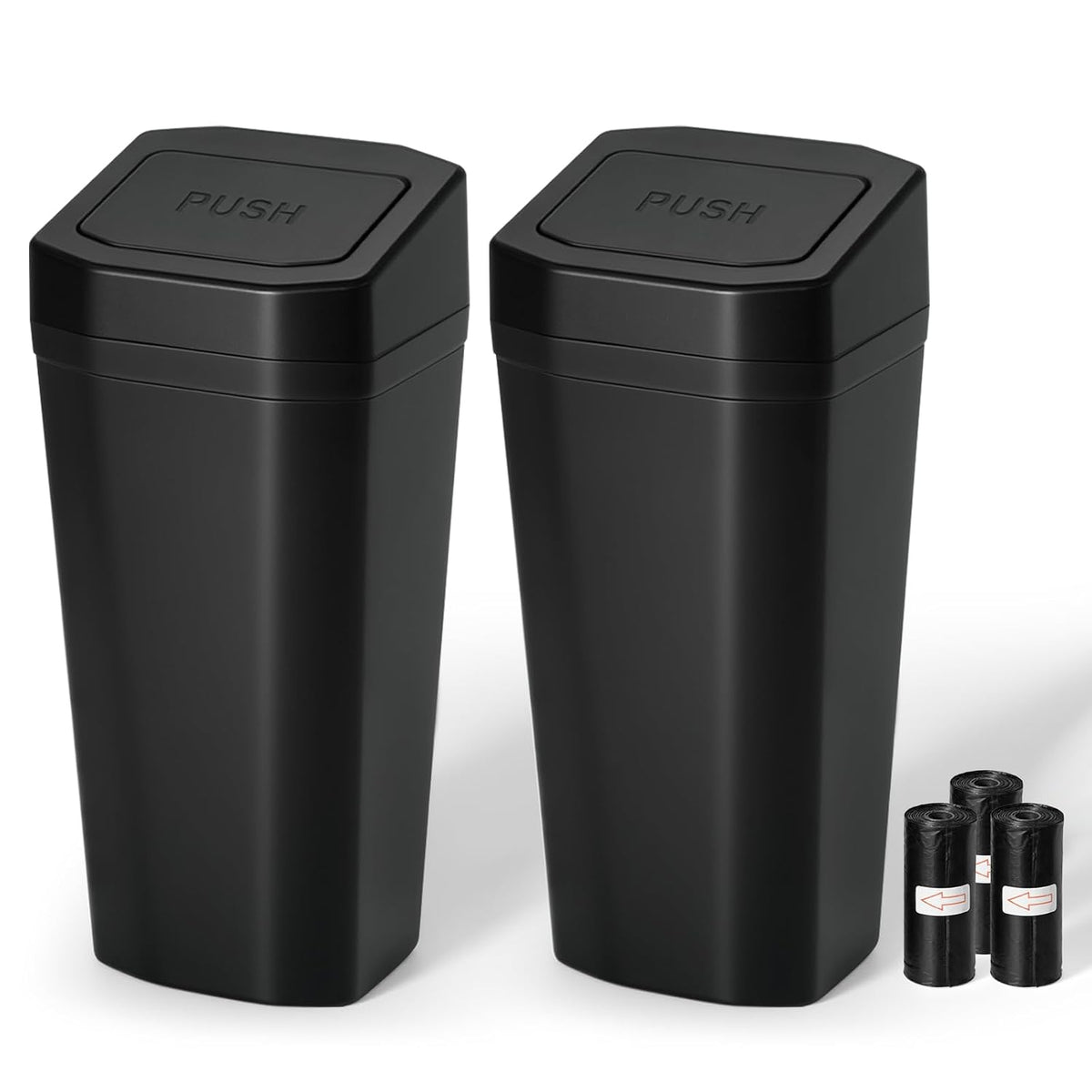 Car Trash Can, 2 Packs Leakproof Mini Car Garbage Can with Lid