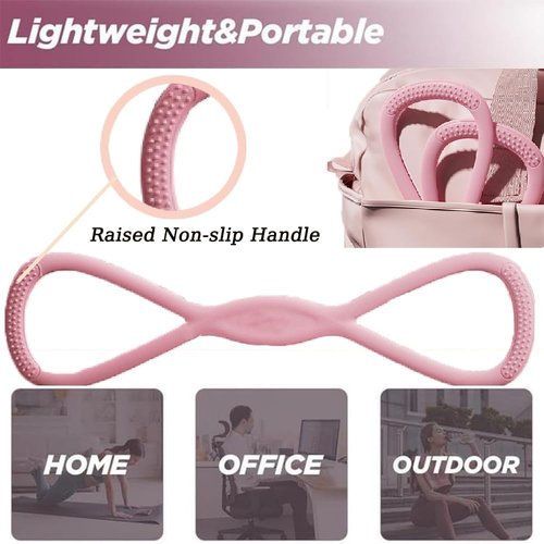 Figure 8 Resistance Band - Elastic Fitness Bands with Handles for Arms, Back & Shoulder Workouts