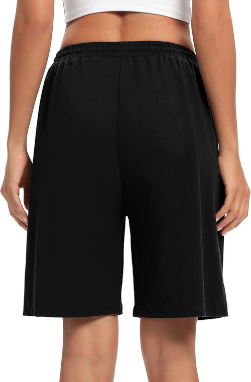 ASIMOON Women's Bermuda Shorts - Casual Loose Athletic Shorts with Pockets | Perfect for Yoga & Running