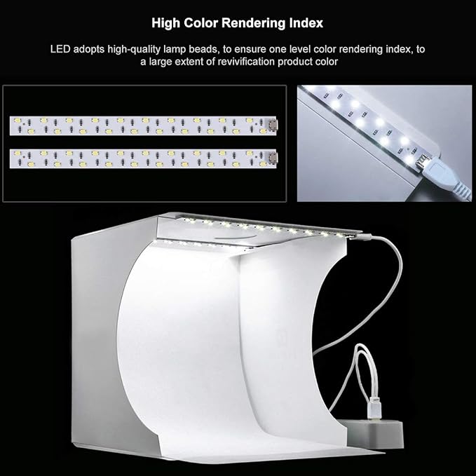 Photo Light Box 10" Portable Folding Photography Light Tent kit