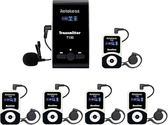 Retekess T130 Church Translation Device, Tour Guide System Rechargeable
