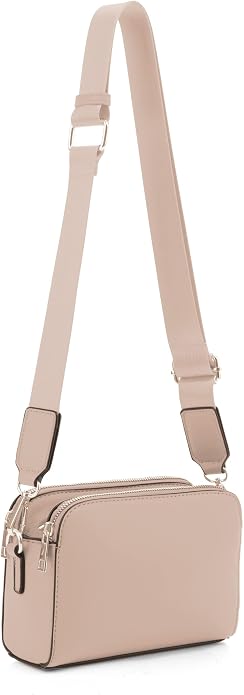 EVVE Crossbody Bags for Women Trendy Triple Zip Small Crossbody Camera Bag Purse