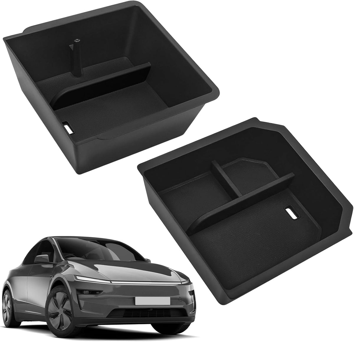 2 Pcs Center Console Organizer Trays for New Tesla Model Y 2025 2026 Juniper and Tesla Model 3 2024 2025 Highland Center Console and Armrest Box Accessories