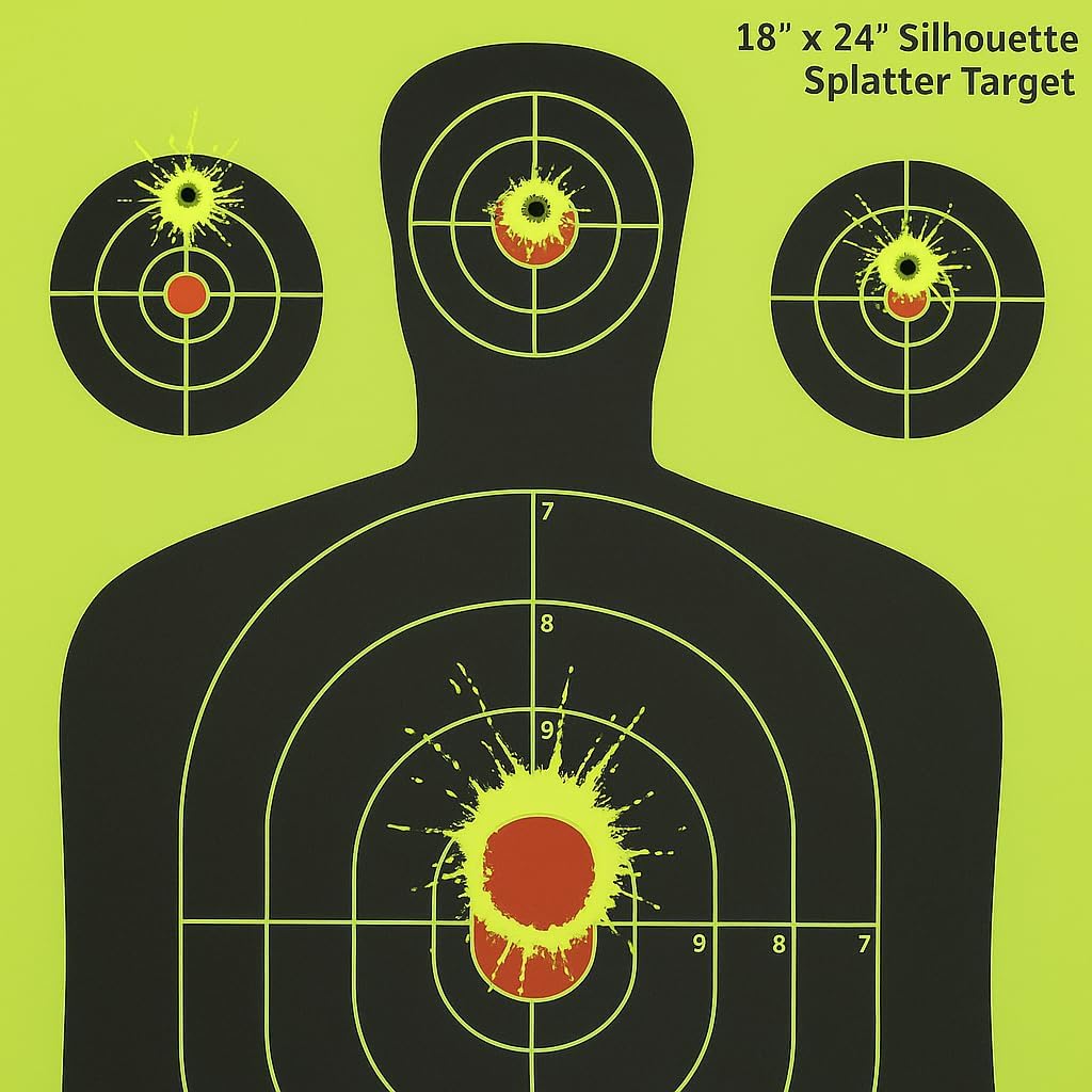 Splatter Targets 18x24 - Waterproof 5-Pack | High Visibility Reactive Paper for Rifles, Pistols & Shotguns